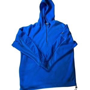 EUC Vintage Nike ACG Mens Large Fleece Quarter‎ Zip Hoodie Blue Nylon Overlay